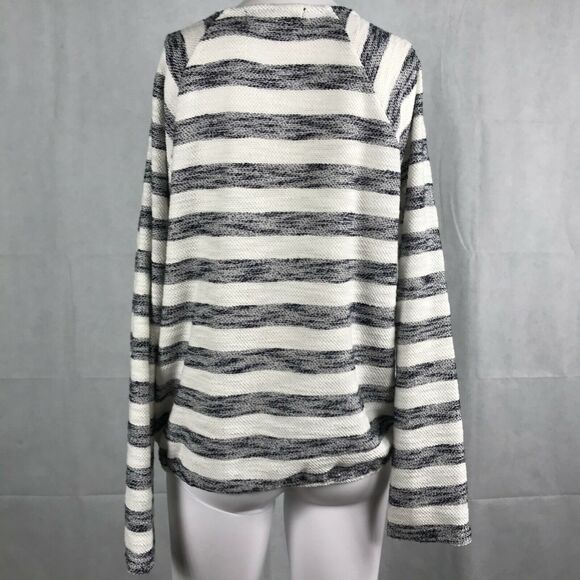 Sanctuary Sweater Womens Sz M Navy Blue Striped Textured Knit Pullover - Picture 4 of 11